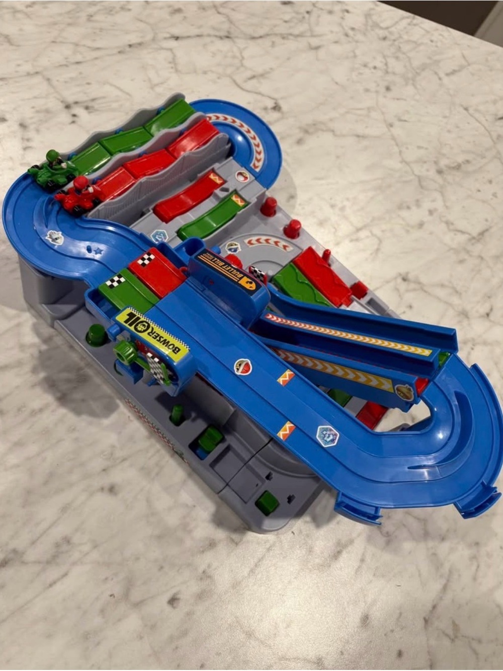 Epoch Super Mario Kart Racing Deluxe Game - Marble Mario and Luigi Racers